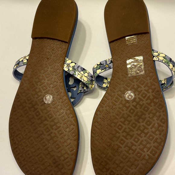 Tory Burch Floral Navy Sandals - Picture 4 of 5